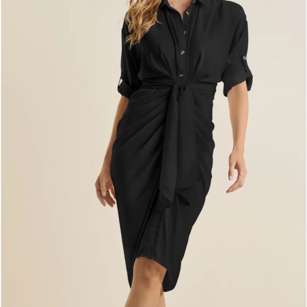 Button up black dress